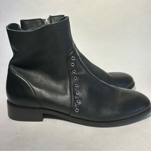 Topshop Leather Boots Women’s Size 39 Black With Metal Accent buttons - Picture 6 of 9